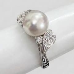 ✴︎MIKIMOTO✴︎ ミキモト あこや真珠 8.1mm パール ダイヤ リング 