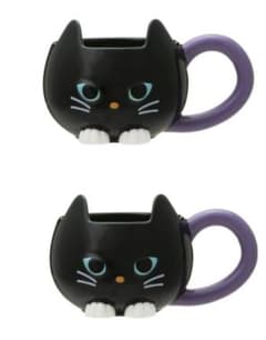 2個セット ハロウィン2024 カラーチェンジングマグ キャットフェイス