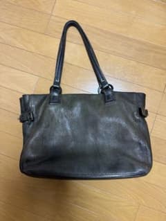genten ゲンテン レザーバッグ 肩掛け 内ポケット付　ブルー系　レディース