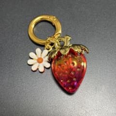 いちご チャーム キーホルダー バッグチャーム デイジー フラワー 韓国