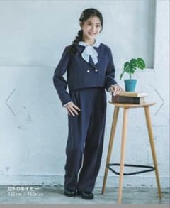 フォーマル ガールズ ロングパンツ セットアップ ネイビーのサムネイル