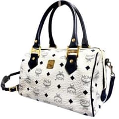 MCM ヴィセトス ホワイト 白 ボストンバッグ レザー 2Way レディース