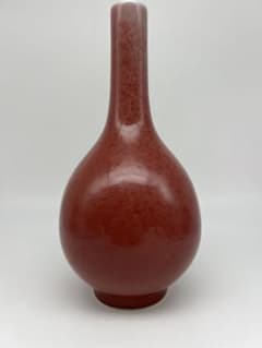 中国清朝 乾隆年製紅釉長頸瓶骨董 唐物 アンティーク 古美術品 骨董