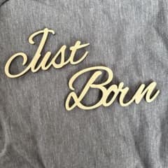 あ*ん様 JustBorn　木製風　レターバナー　ニューボーンフォトのサムネイル