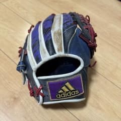アディダス 軟式グローブ ネイビーパープル - メルカリ
