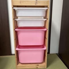 IKEA ⭐️トロファスト⭐️おもちゃ収納ラック 4段 ピンク ホワイト