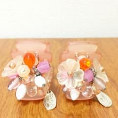 コンプレックスビズ スワロフスキー ヘアクリップ ピンク 2個セットのサムネイル