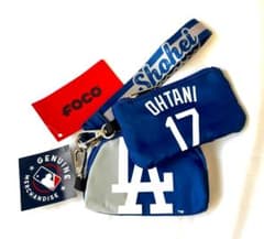 [海外限定]大谷翔平ポーチ2個セットドジャースケースストラップ付キーホルダ 海外限定]大谷翔平ポーチ2個セットドジャースコインケースストラップ付