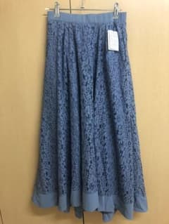 ロングスカート レーススカート　タグ付き　青　ブルーのサムネイル