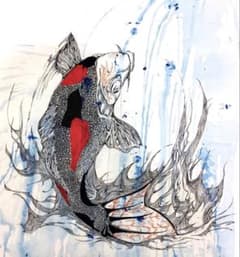イラスト(ボールペン細密画) 鯉のサムネイル