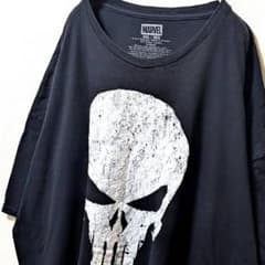 마블 파니셔 로고 T 셔츠 블랙 블랙 3XL 헌 옷