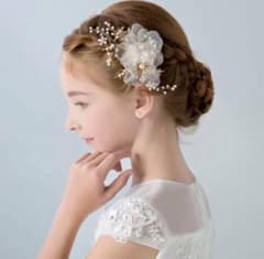 ヘアアクセサリー キッズ 髪飾り フラワー ゴールド 発表会のサムネイル