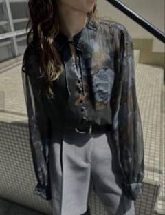 Ameri JACQUARD FLOWER SHEER BLOUSE - メルカリ