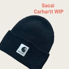 Sacai x Carhartt WIP ブラックニット帽 - メルカリ