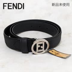 新品未使用 FENDI フェンディ Fロゴ ズッカ レザー ベルト ブラック