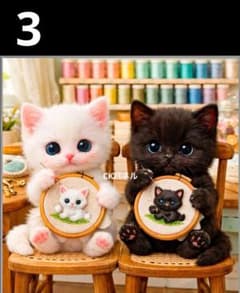 オーダーページ ハンカチ405刺繍ねこちゃん柄 ハンドメイド2/24 - メルカリ