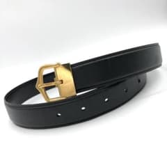 極美品 Cartier カルティエ マストライン レザー 型押し ベルト 金 カルティエ マストライン レザー ベルト ブラック ゴールド 黒 金 84cm
