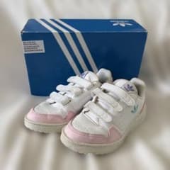 adidas ホワイト ピンク スニーカー 19cm