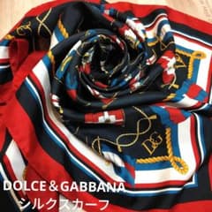 DOLCE＆GABBANA☆希少☆フラッグ・ロゴ柄☆シルクスカーフ - メルカリ