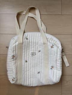 キルティング マザーズバッグ オリーブ刺繍 ホワイト - メルカリ