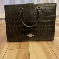 COACH クロコ型押し トートバッグ ブラック - メルカリ