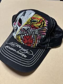 Ed Hardy エドハーディー メッシュキャップ ブラック 刺繍 スカル