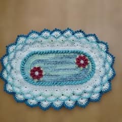ハンドメイド かぎ針編み ドイリー マット 花モチーフのサムネイル