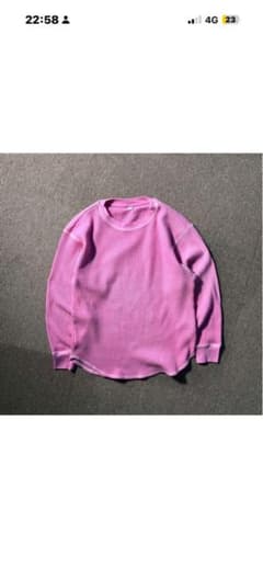 UNIQLO レディース S サーマル カットソー 長袖 ロンT ピンク 後染めのサムネイル