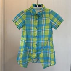 半袖　チェック柄　シャツ　BUZZ FUZZ BEBE 100cmのサムネイル