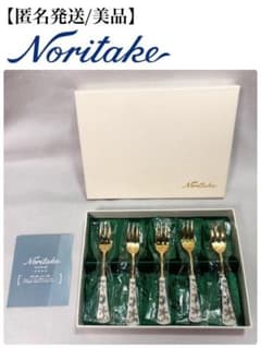 美品 ノリタケ 金メッキ フォーク 花更紗 陶器 5本 箱入り 花柄 - メルカリ