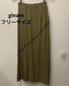gleam サイド裾メロウロングスカート　ウエストゴム 裏地付