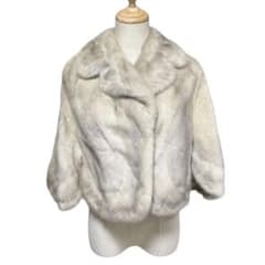 美品✨ T-K-FUR サファイアミンク ポンチョ ケープ リアルファー L相当 美品✨ T-K-FUR サファイアミンク ポンチョ ケープ リアルファー L相当