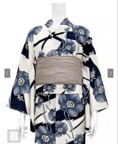 花柄浴衣 帯セット アイボリーのサムネイル