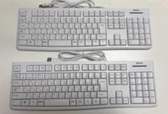 【美品】BUFFALO BSKBU100 白 有線キーボード 2台セットのサムネイル