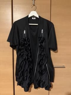HOMME PLUS 26ss ジップフリルTシャツ - メルカリ
