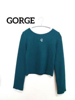 GORGE　ダークグリーン 長袖　リブニット セーター