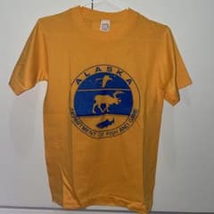 80s 90s 古着 ALASKA Tシャツ イエロー Sのサムネイル