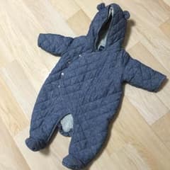 【美品】ギャップ ベビー  足つき ロンパース くま耳 フード付きのサムネイル
