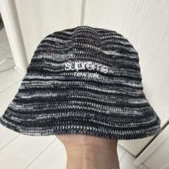 Supreme バケットハット ブラック ホワイト - メルカリ