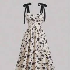 SHEIN MOD ボウ柄 春休み 長め フローラルプリントのサムネイル