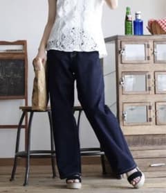 値下げしました！ウエストボタン ストレッチパンツ［デニム］のサムネイル