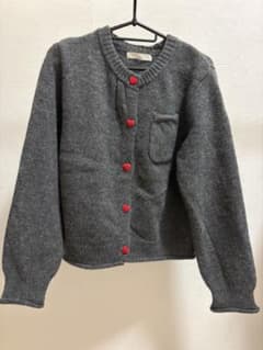 SHEIN TONLION ハートボタン カーディガン グレーのサムネイル