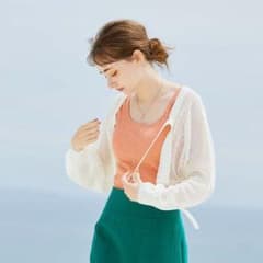 『美品』archives メッシュ編みボレロカーディガン オフホワイトのサムネイル