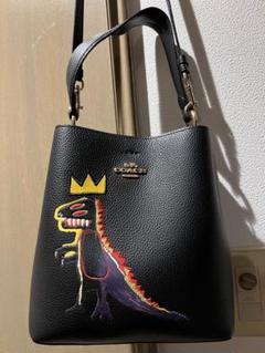 COACH コーチ ベージュ シグネチャー バスキア 恐竜 トート 2way
