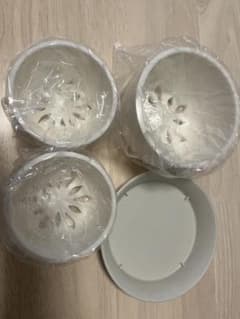 植木鉢 3個セット 鉢皿付き ホワイトのサムネイル