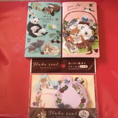 新品☆マグネット式　メモ帳　フレークシール　まるっこ　アニマル　セリアのサムネイル