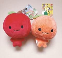 りんごちゃん みかんちゃん ぬいぐるみ マスコット 2個セットのサムネイル