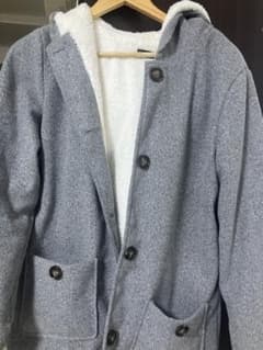 SHEIN ボア フード付きコート グレーのサムネイル