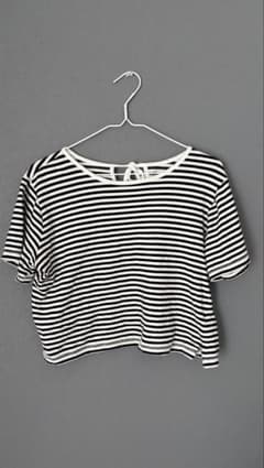 ボーダー 半袖Tシャツ バックリボンのサムネイル