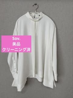 Sov. ホワイトアシンメトリーへム長袖シャツ ブラウスのサムネイル